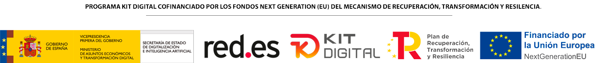Publicidad Programa Kit Digital cofinanciado por los fondos Next Generation (EU) del Mecanismo de Recuperación, Transformación y Resilencia.