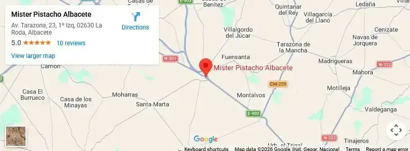 Mapa de ubicación de Mister Pistacho Albacete